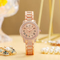 New Fashion Glamorous Luxury Lady Watch Diamond-encrusted Ladiessteel Strap Quartz Watches Women Alloy Watches