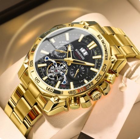 Binbond B4750 4750 Men Luxury Waterproof Quartz Wrist Watch Men's Fashion Sport Auto Date Luminous Skeleton Watches Man Clock