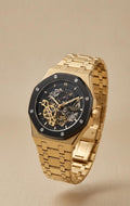 Fasheena Automatic watch golden with black dial for men