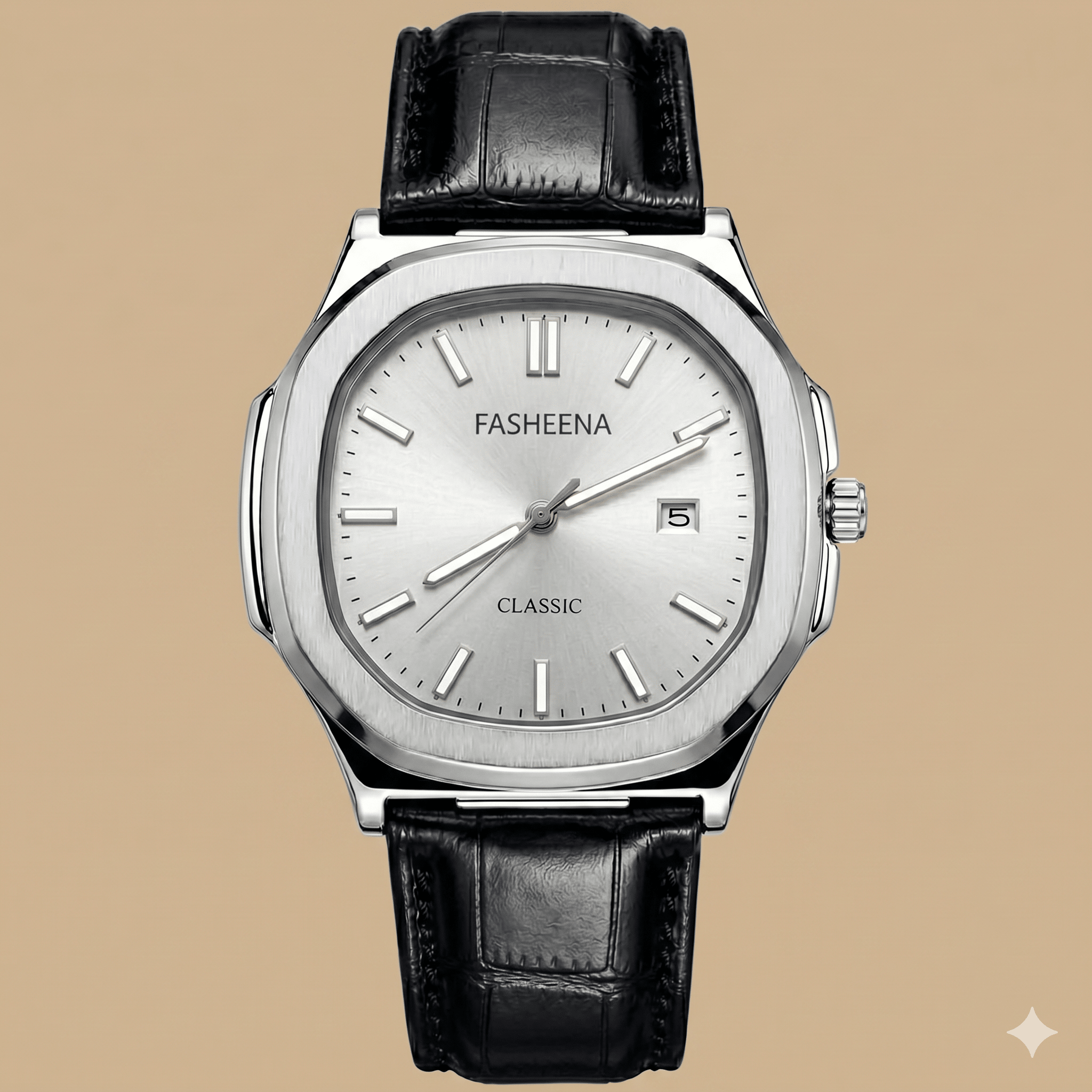 Fasheena luxury strip watch with white dial for men - Fasheena Styles