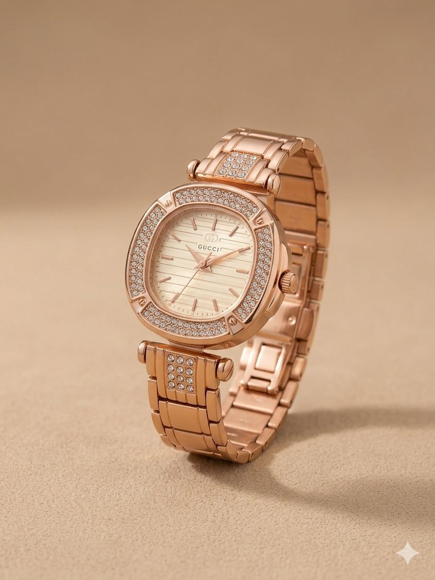 GC Rose Gold Diamond Watch Bracelet For Ladies - Fasheena Styles