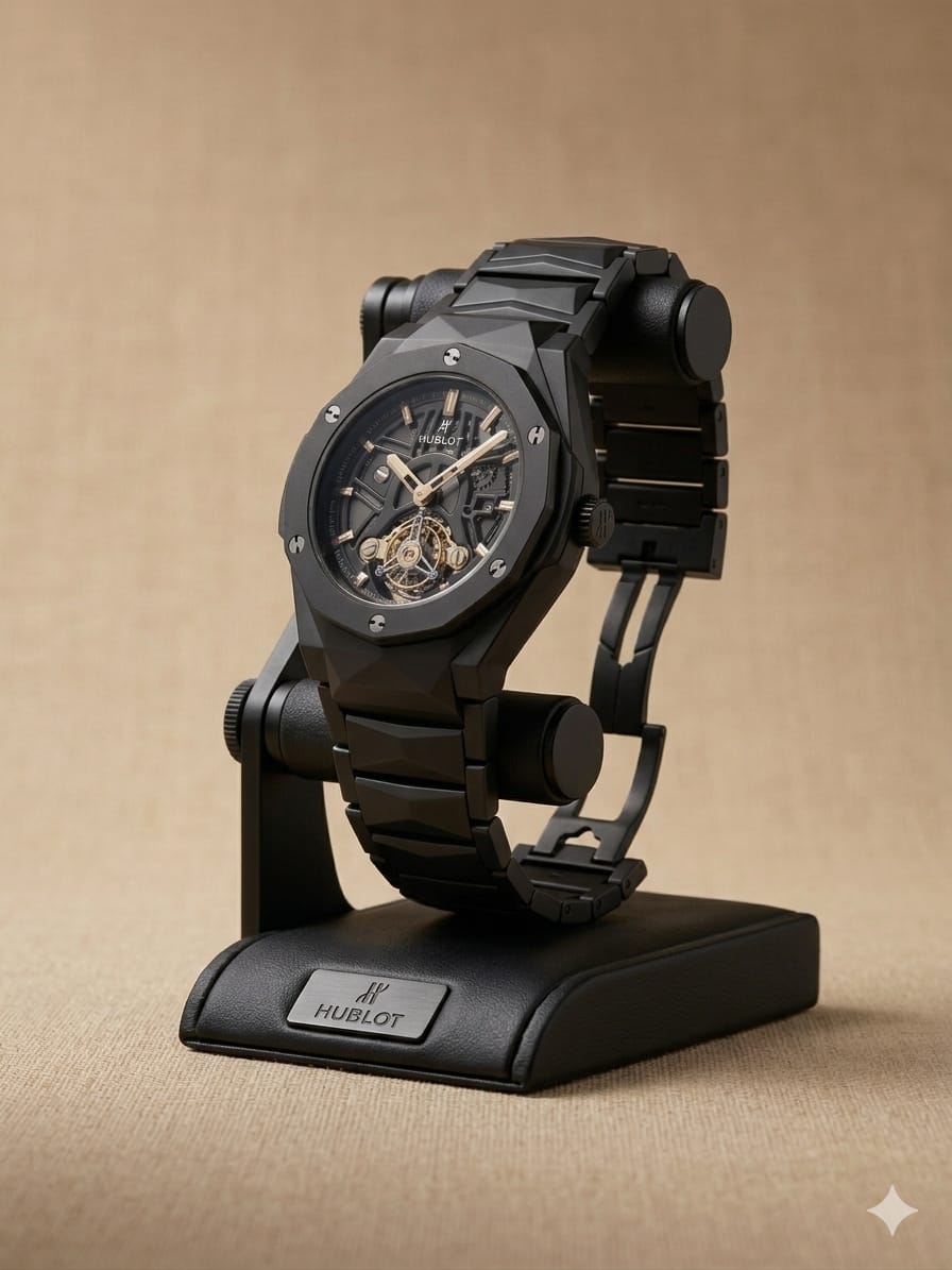 HUB Black Heavy Steel Watch For Men - Fasheena Styles