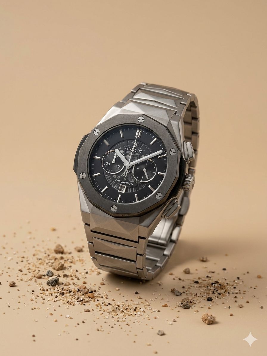 HUB Stainless Steel Heavy Weight Featured Watch With Black Dial For Men - Fasheena Styles