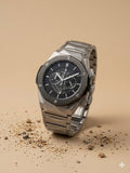 HUB Stainless Steel Heavy Weight Featured Watch With Black Dial For Men - Fasheena Styles