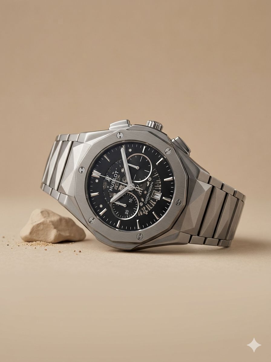 HUB Stainless Steel Heavy Weight Featured Watch With Black Dial For Men - Fasheena Styles