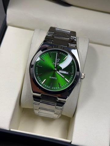 Dearno green dial watch for men