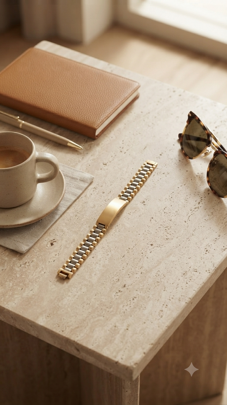 Golden And Silver two-toned bracelet for men