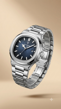 Poedagar blue dial watch for men