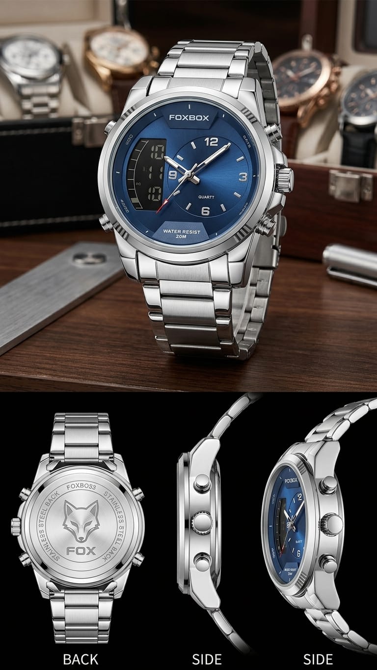 Blue dial watch for men