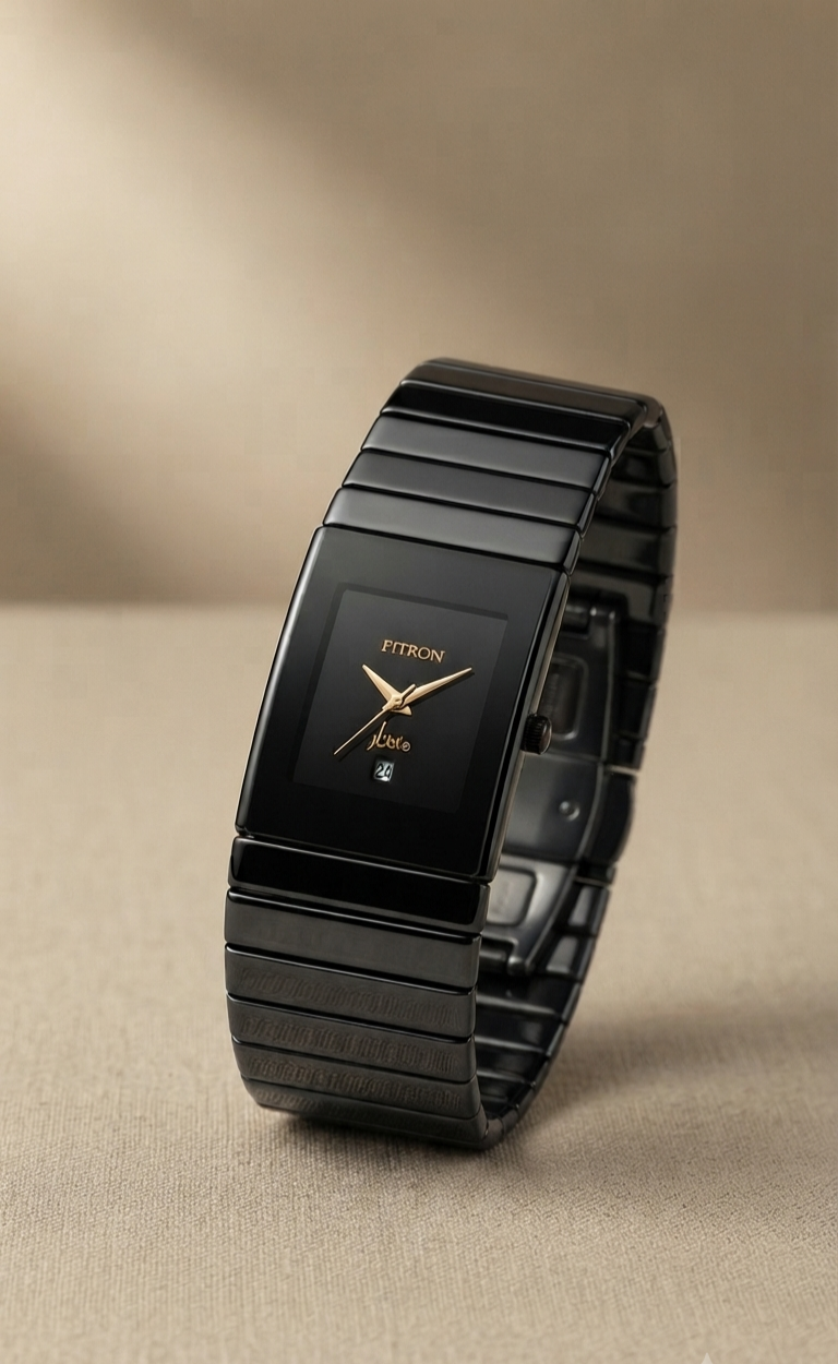 Fitron Black square dial watch