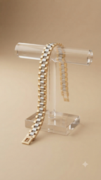 Golden silver two toned bracelet for men