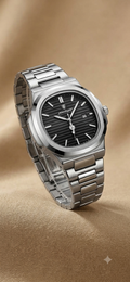 Poedagar black dial watch for men