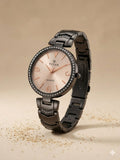 TT Black Strip With Rose Gold Dial For Ladies - Fasheena Styles